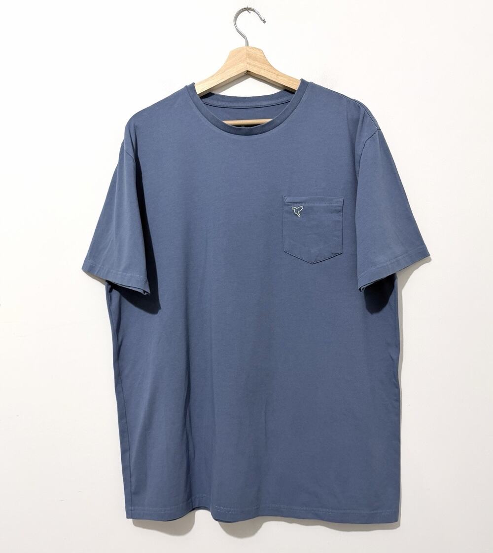 Birddogs Mens T Shirt XL Cotton Grayish Blue Short Sleeve Crew Neck Pocket Logo